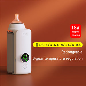 Baby Bottle Warmer with LCD Display, Portable Rechargeable Wireless Water Bottle Warmer - Shaz&Shine