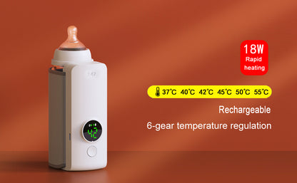 Baby Bottle Warmer with LCD Display, Portable Rechargeable Wireless Water Bottle Warmer - Shaz&Shine