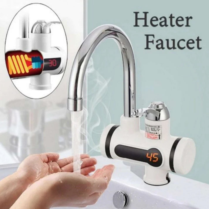 Instant Hot Water Tap, Electric Instant Water Heater Boiling Water Tap, 220V Water Heaters Faucet Fast Hot Water Tap with LED Digital Display for Kitchen Facilities