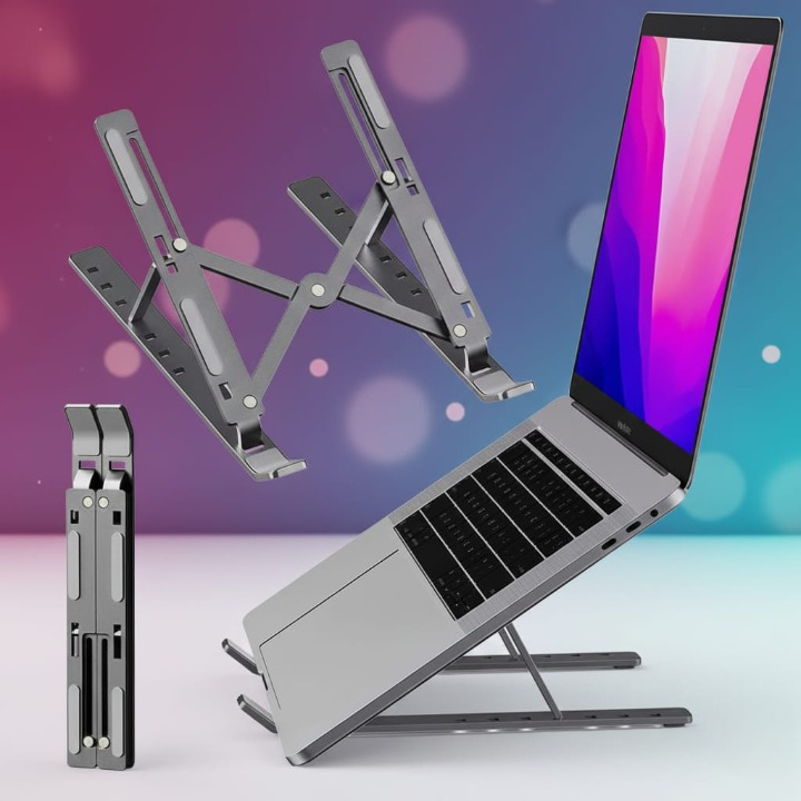 Speed X professional laptop stand with 6 angle adjustable height support