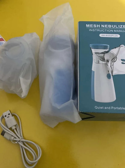 Mesh Portable Nebulizer Machine & Mask – Mini USB Rechargeable Inhaler for Kids and Adults