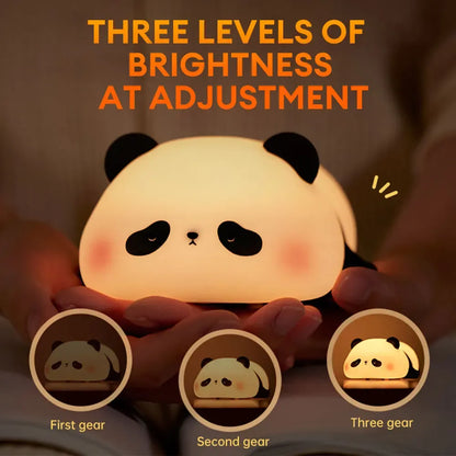 Adorable panda-shaped silicone lamp for kids’ rooms