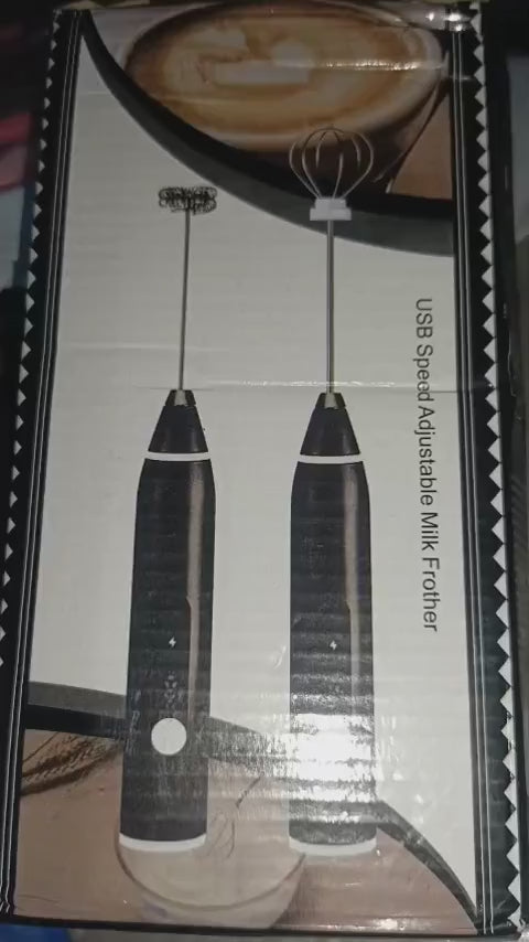 Electric coffee mixer handheld USB rechargeable milk frother with ergonomic handle