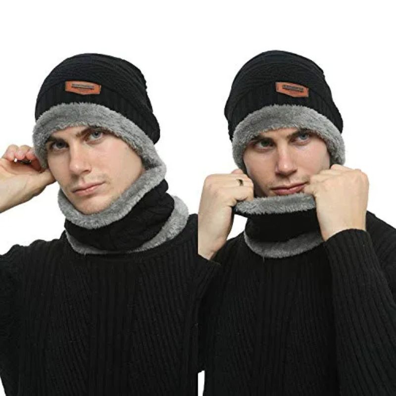 Stretchable winter beanie and neck warmer for daily use