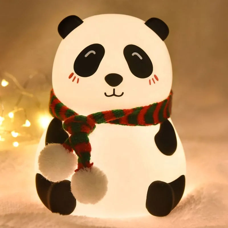 Portable cordless panda night lamp for travel use