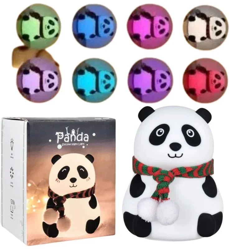 Child safe silicone panda night light for baby room